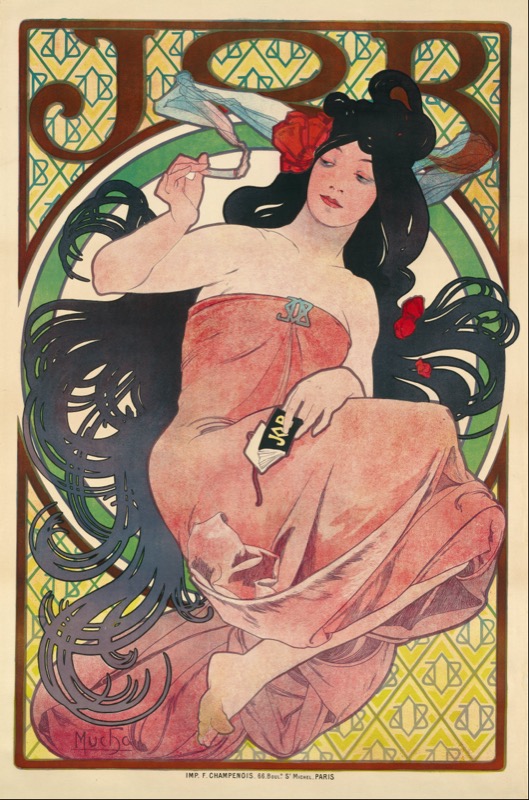 Job, poster by Alphonse Mucha, 1894 — an iconic example of the Art Nouveau style