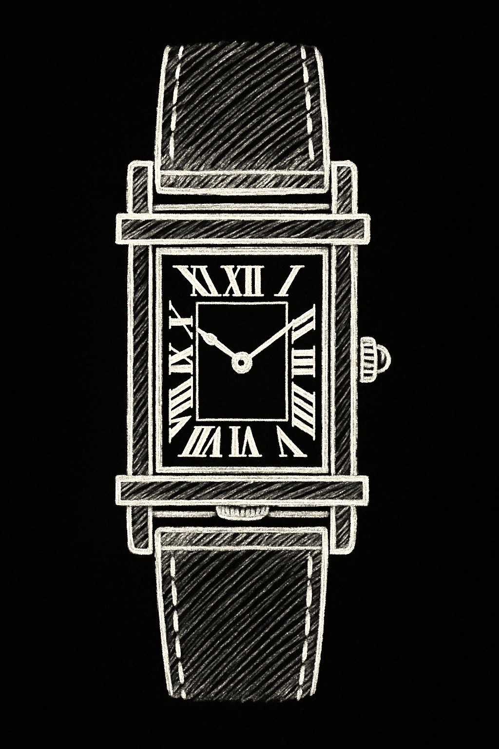 Blueprint illustration of Cartier basculante